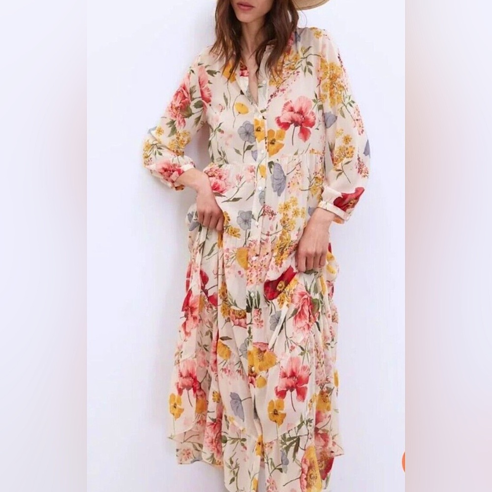 Zara Floral Sheer Maxi
